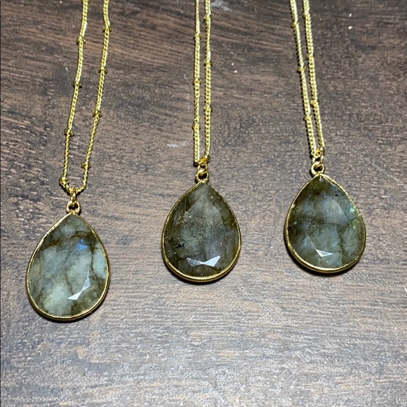 Ladradorite Nebula 14k Boho Necklace - Picture 3 of 8